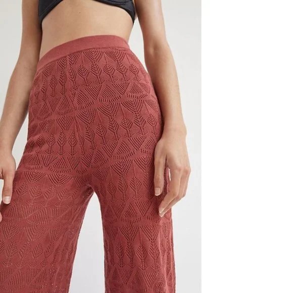 Anthropologie Pointelle Wide-Leg Pants - Picture 4 of 6